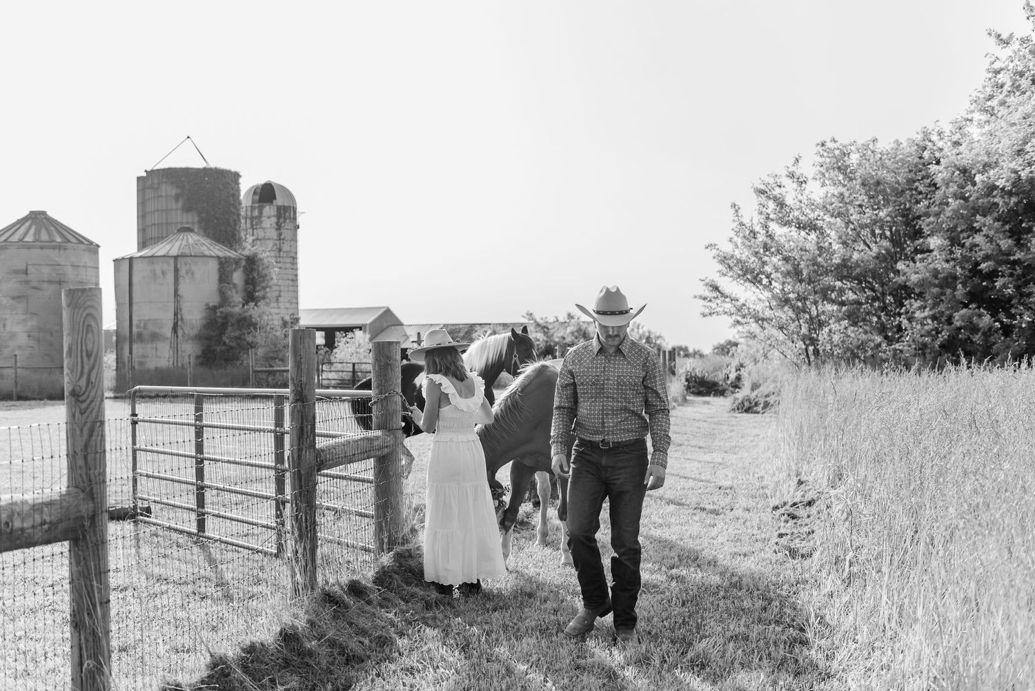 A collection of vintage black and white farm photographs showing rural life and agricultural scenes from the past.