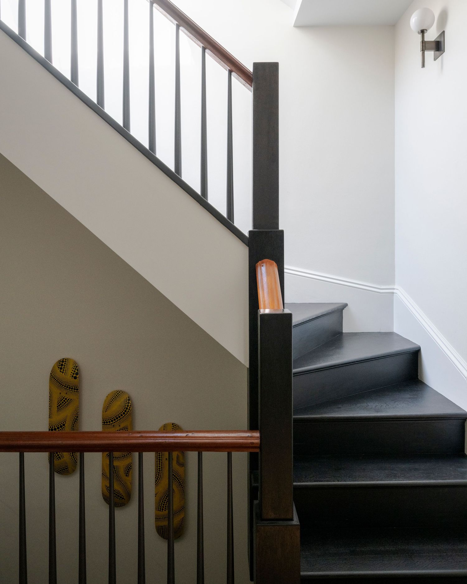 Interior detail, real estate photograph of stairwell taken by the best real estate photographer in Boston