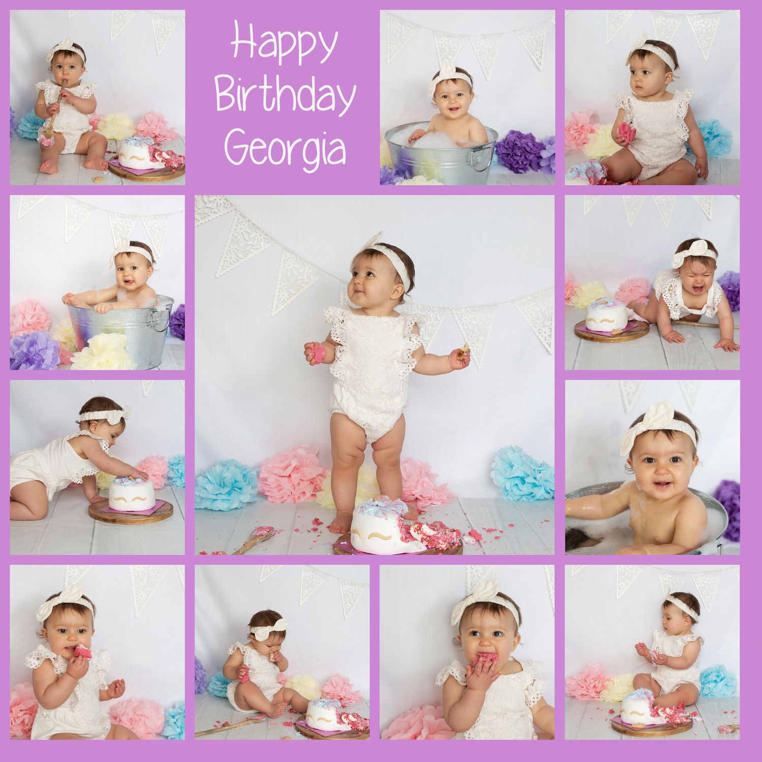 first birthday celebration with cake smash