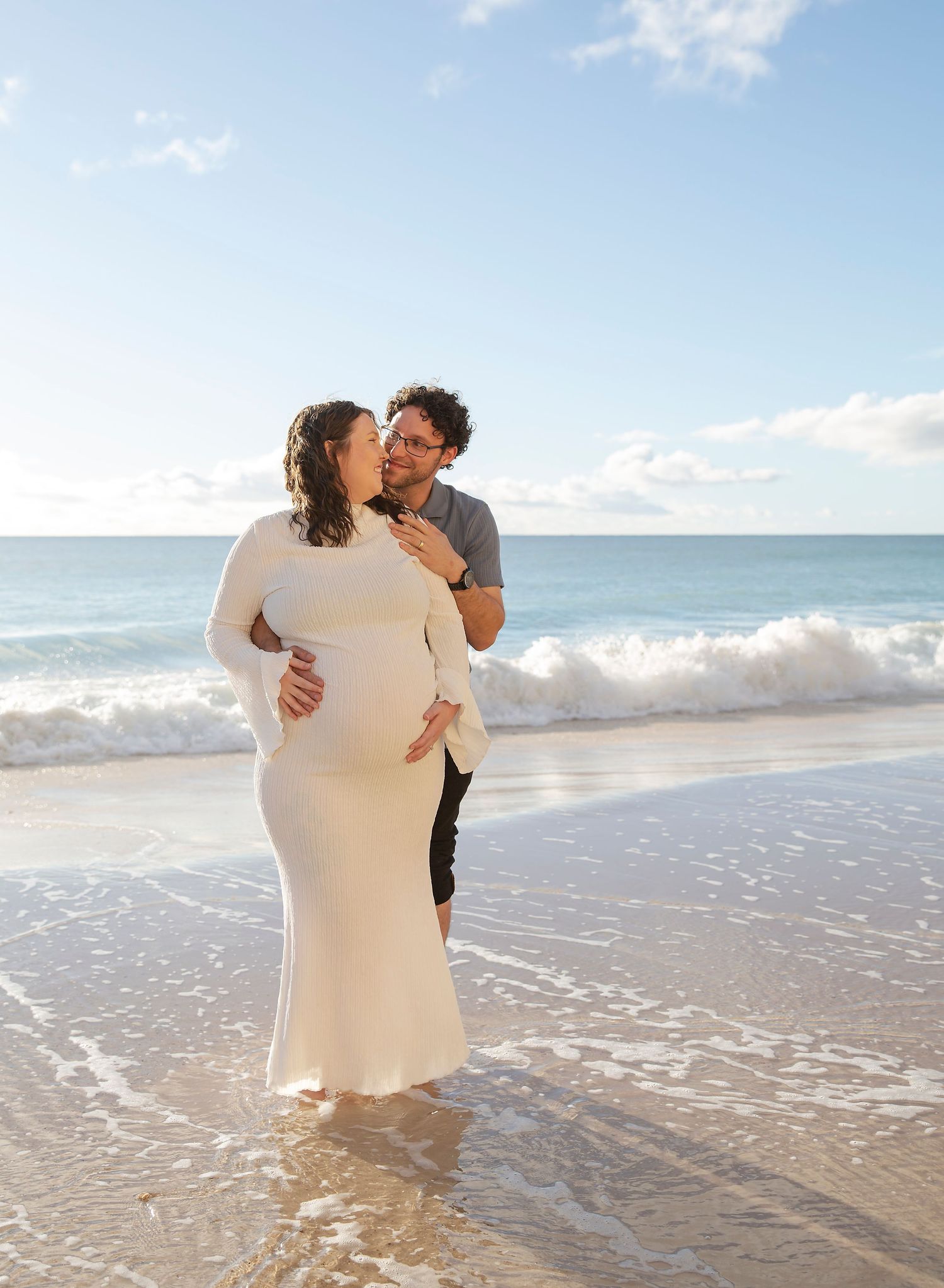 Port Willunga Maternity Session. Maternity Photography of expectant mum in Golden Hour at the beach.