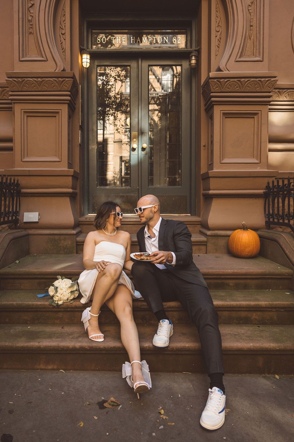 fun and playful picture of the newlyweds