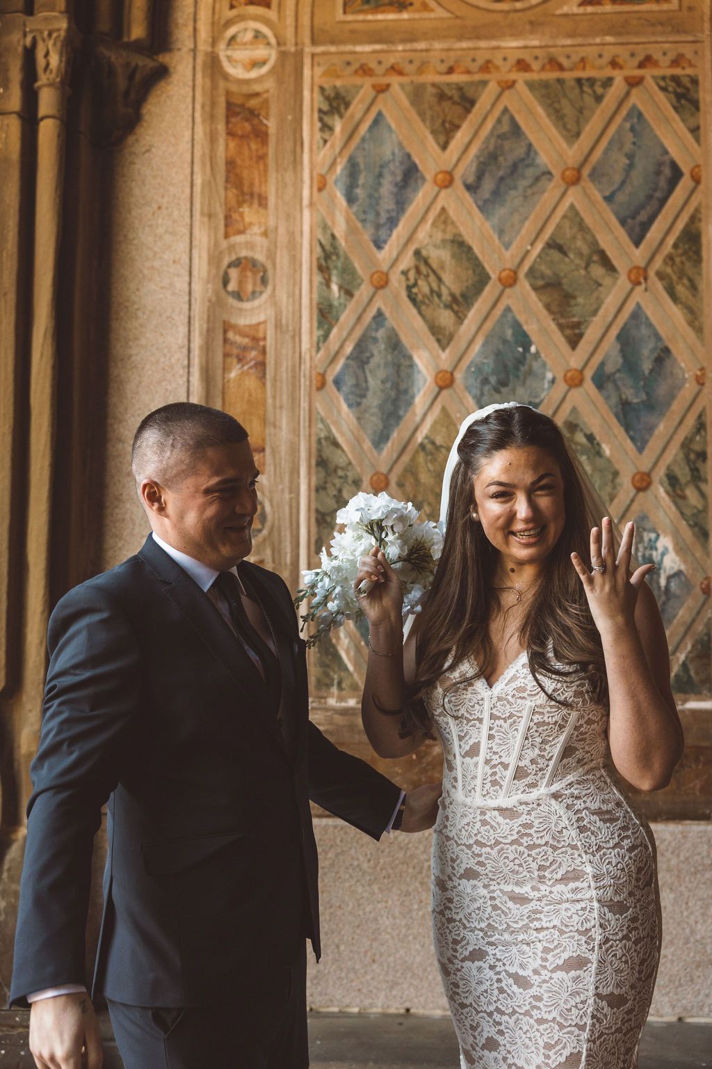 happy couple after their elopement ceremony