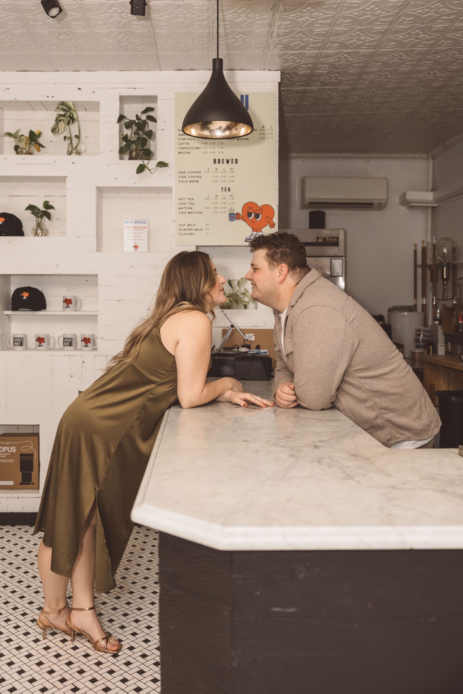 cute picture of the couple smiling at each other