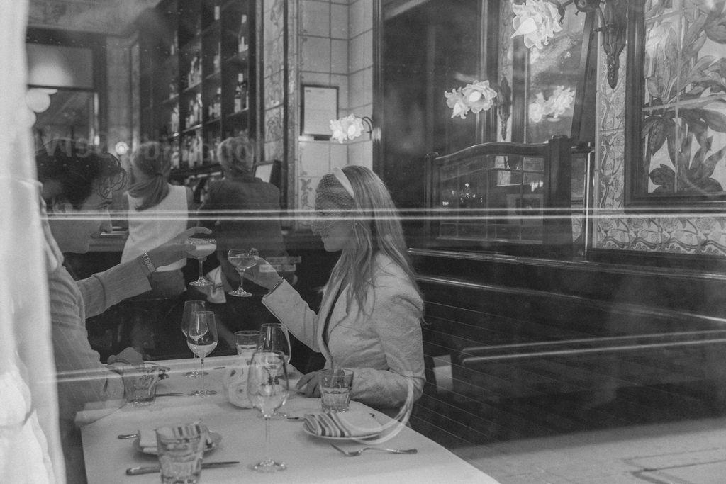 cute couple celebrating their elopement with drinks