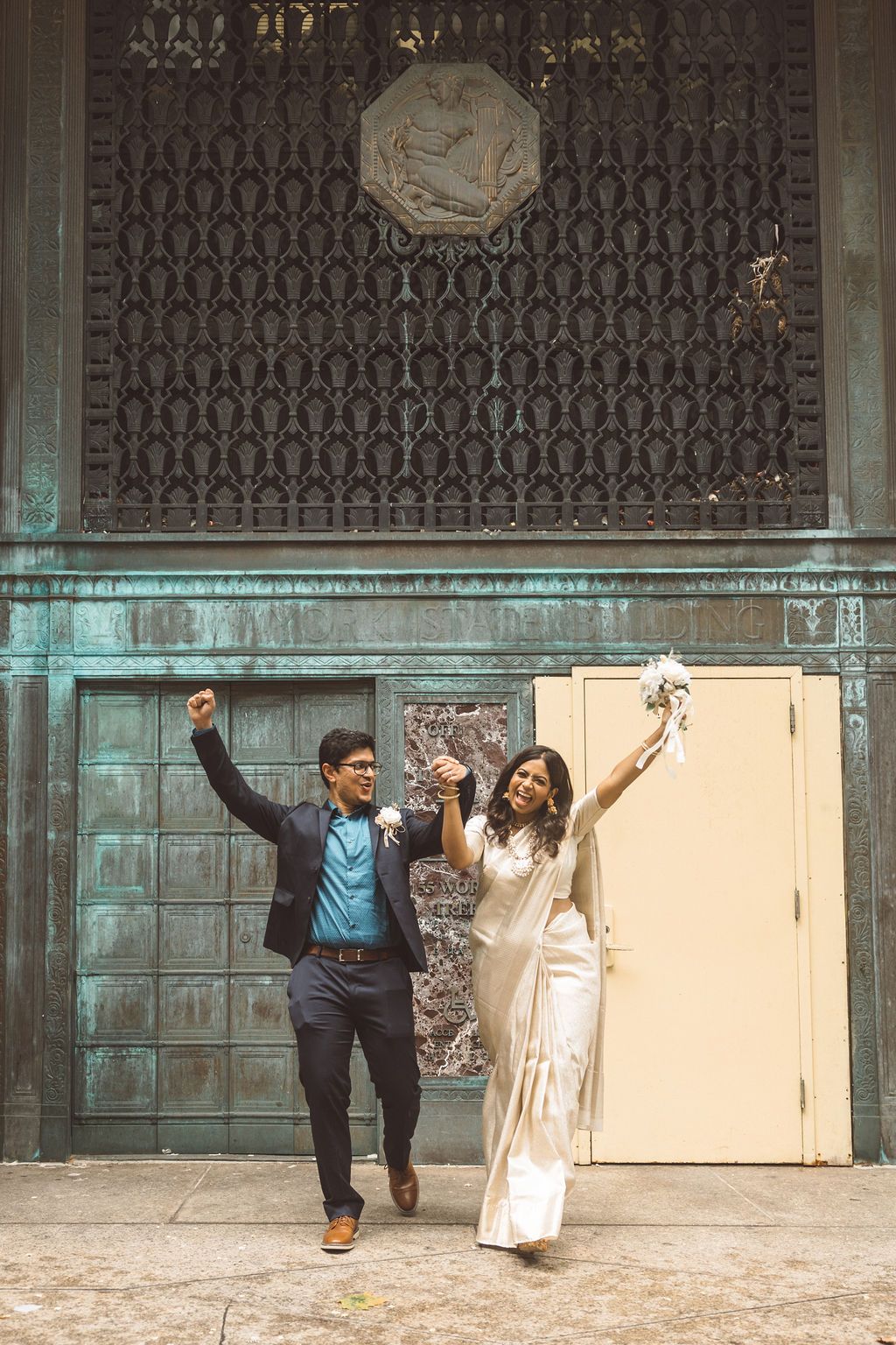 bride and groom after their NYC elopement ceremony