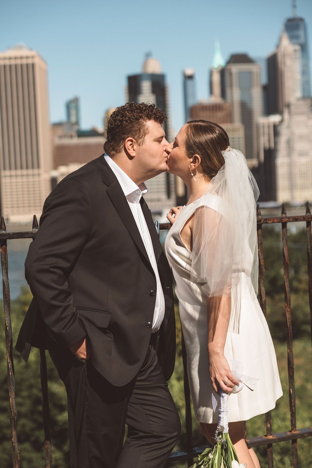 golden hour bridal session in NYC