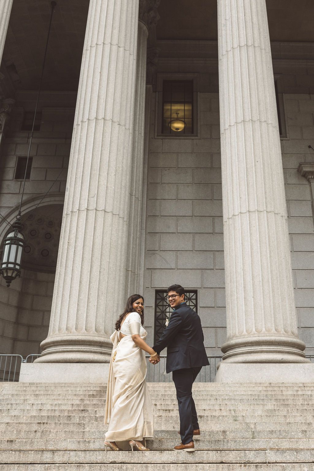 cute portrait of the newlyweds after their ceremony