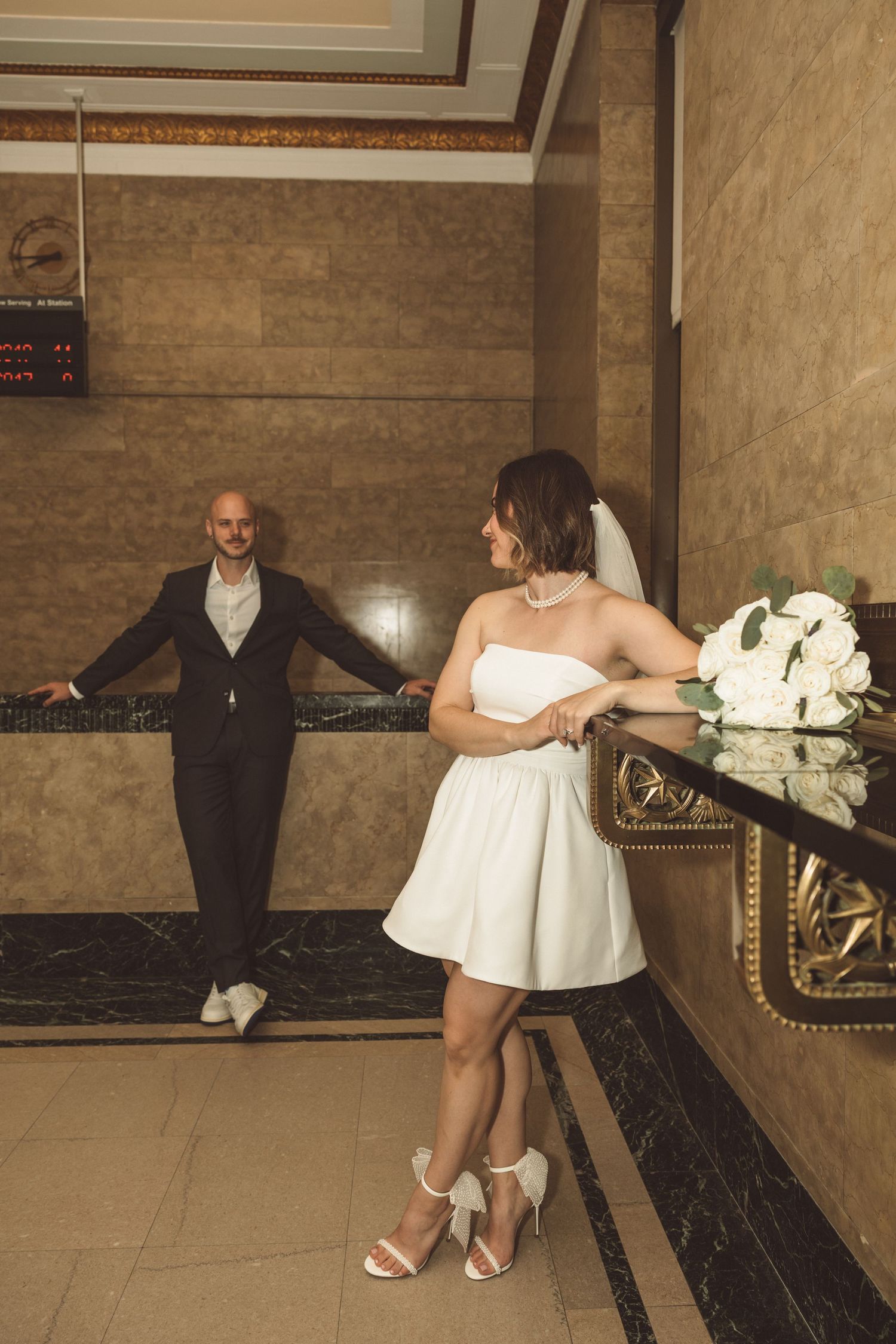 Couple at their dream, New York elopement