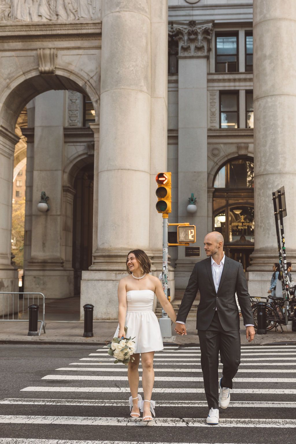cute couple at their bridal portraits