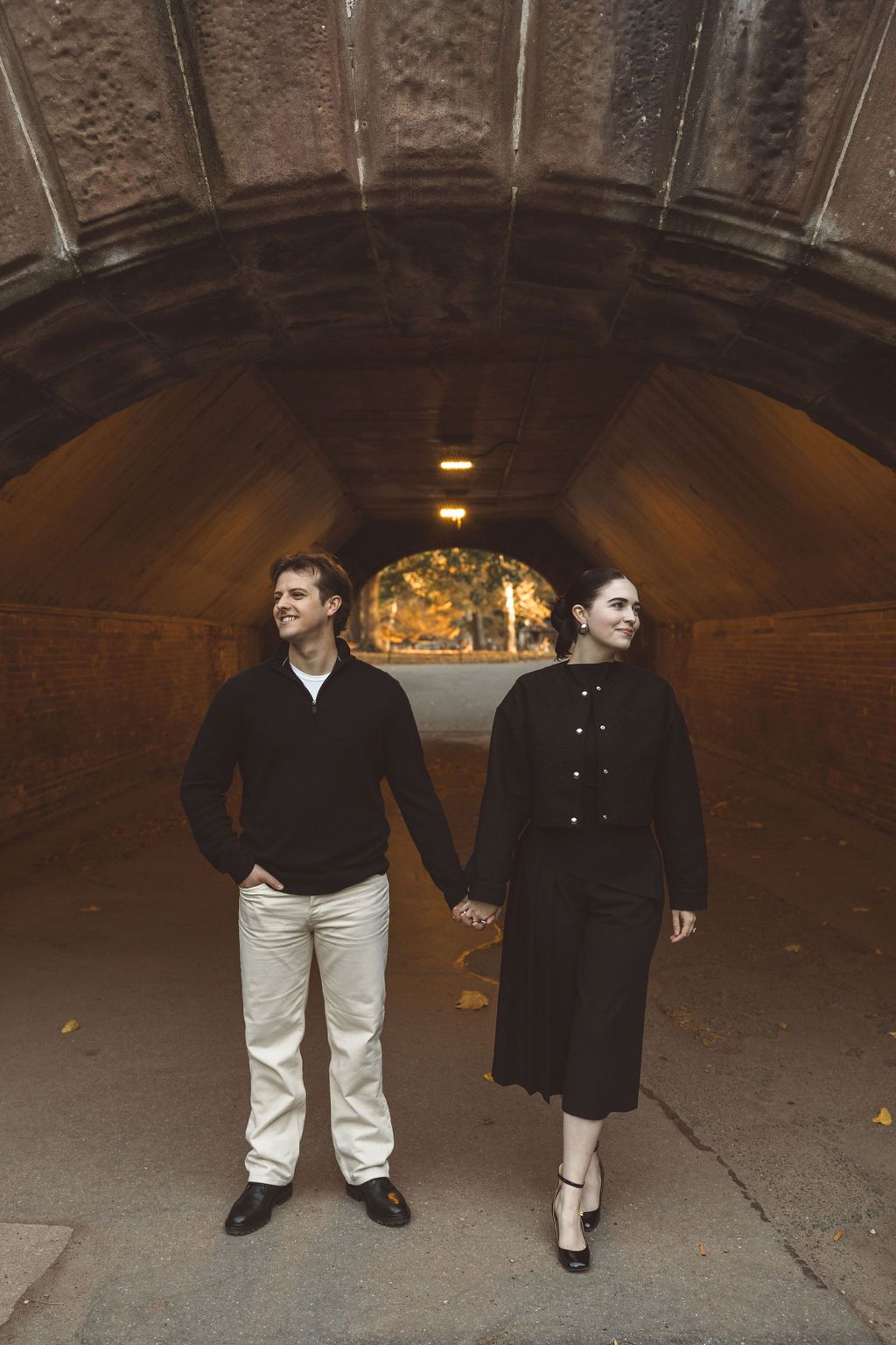 couple at their timeless NYC engagement session