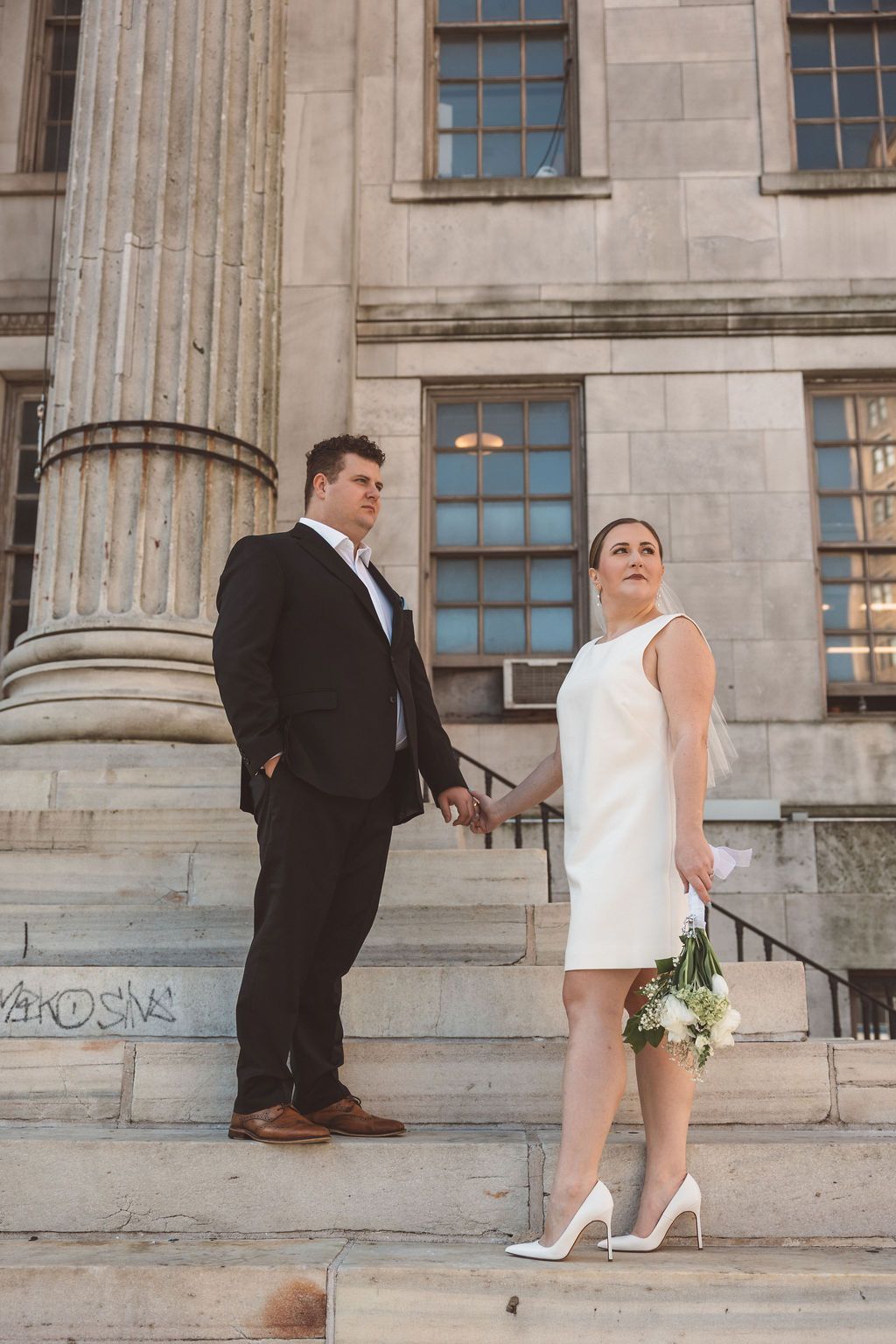 cute picture of the bride and groom at their dream session