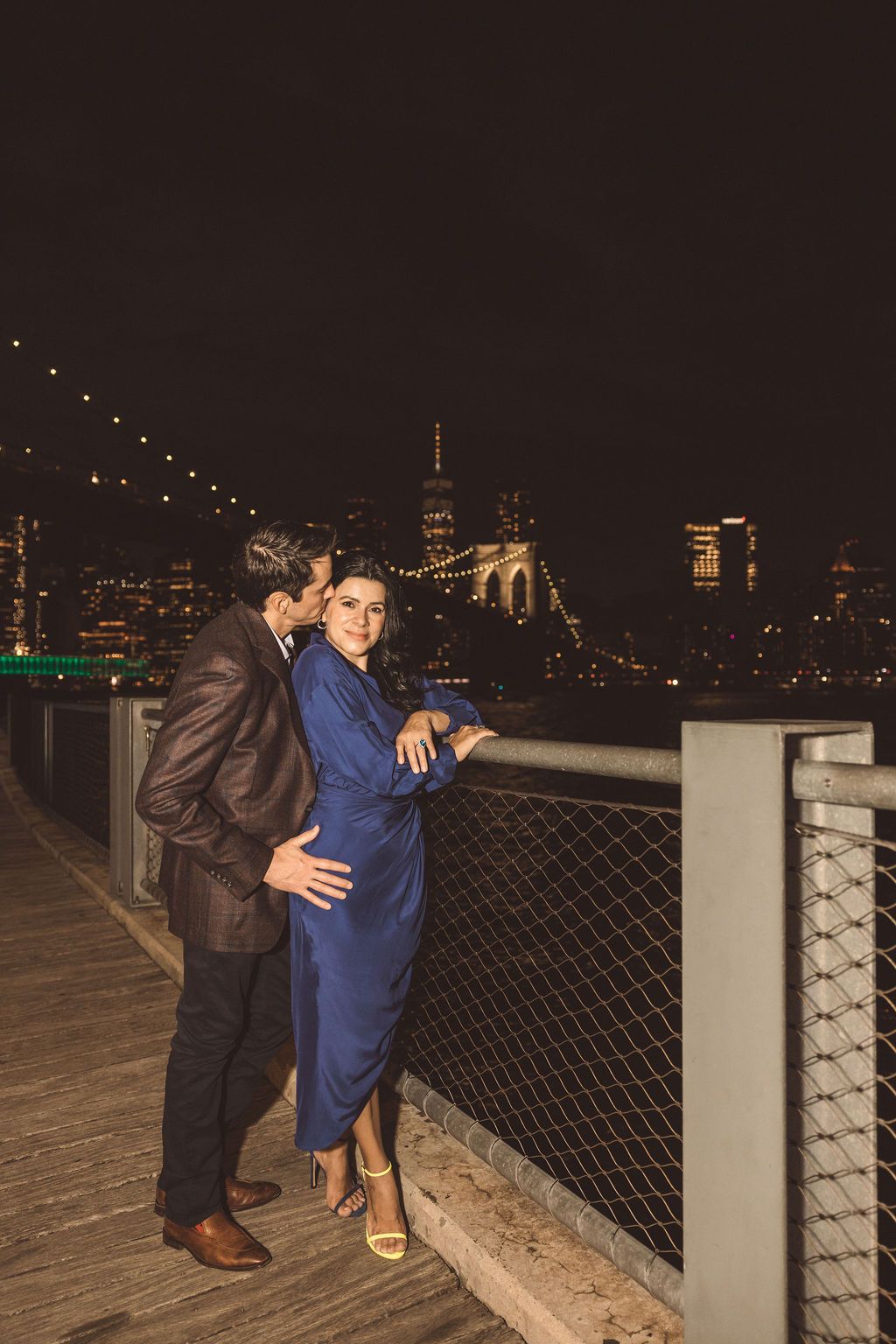 couple hugging during their NYC photoshoot