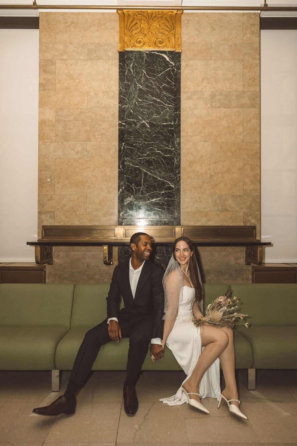bride and groom holding hands before their elopement ceremony