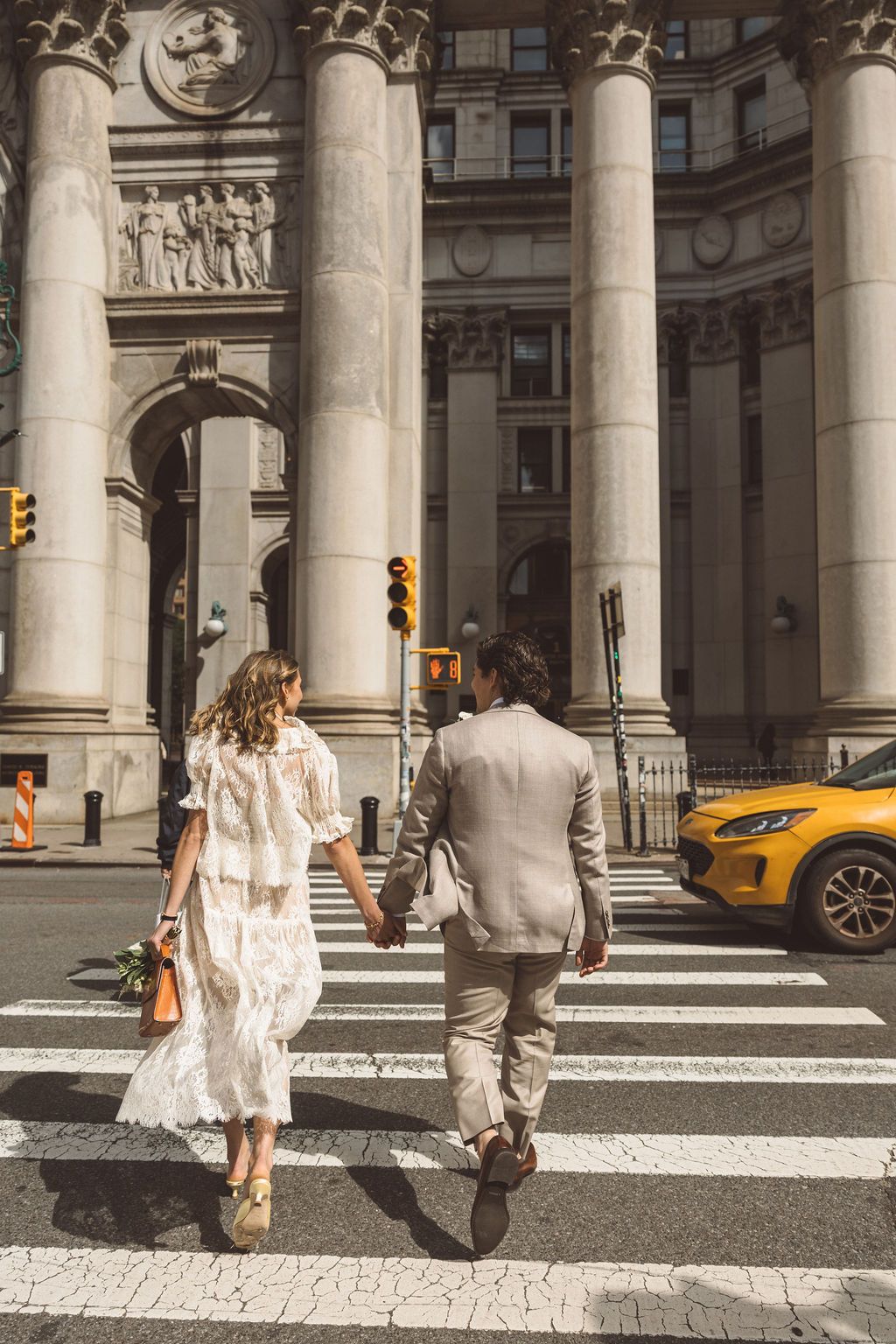 couple at their romantic destination elopement in NYC