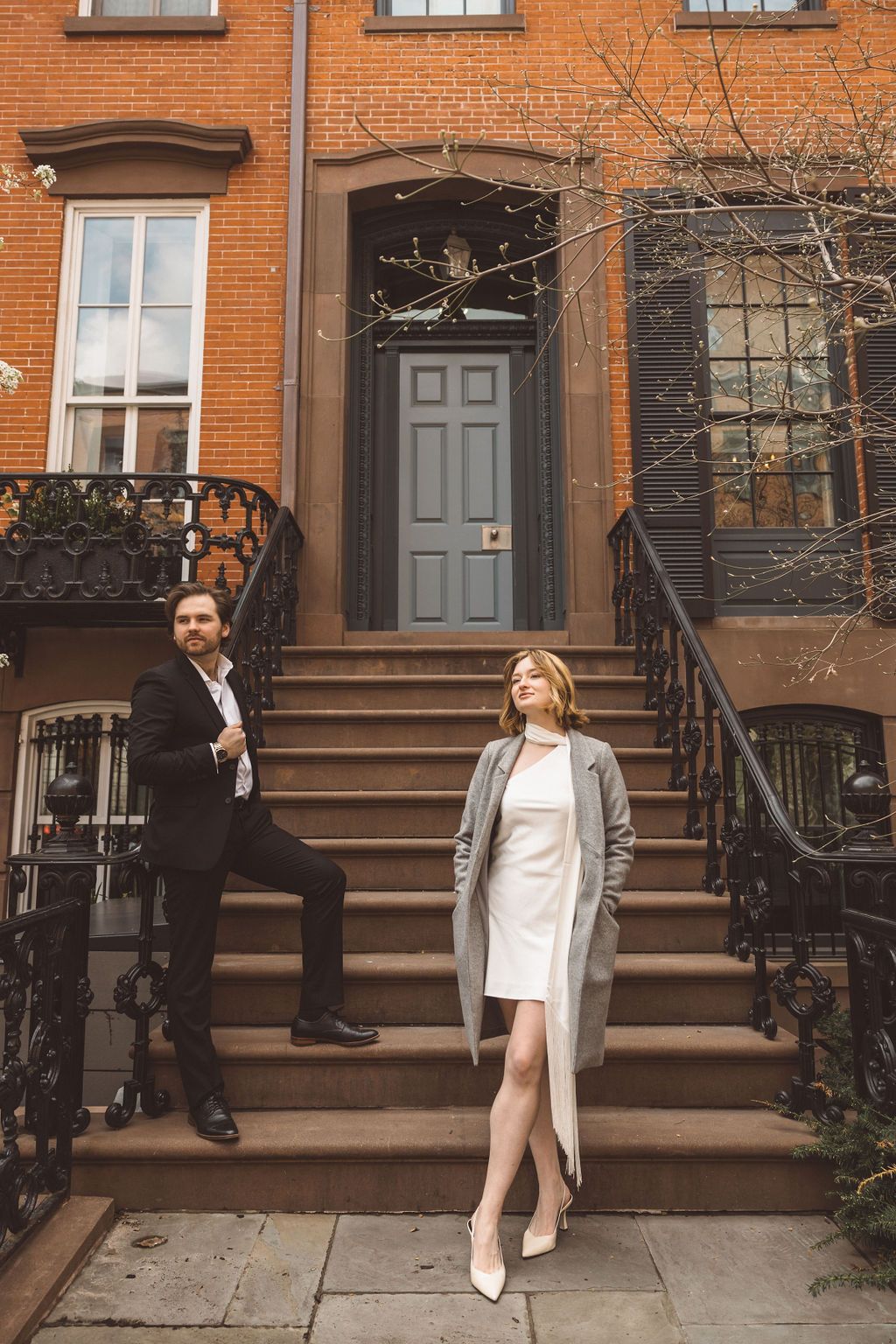 couple at their golden hour bridal session