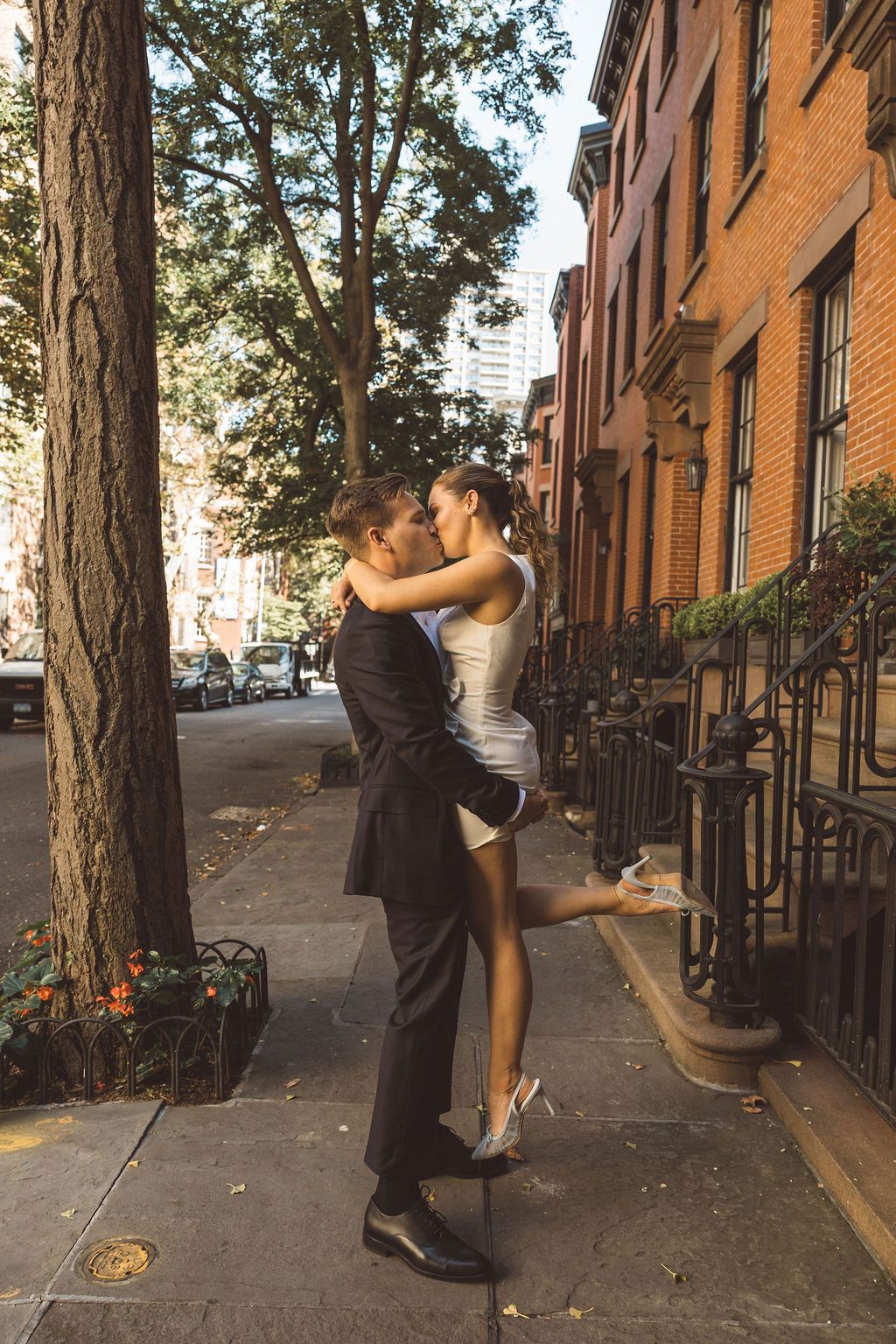 cute picture of the newlyweds smiling