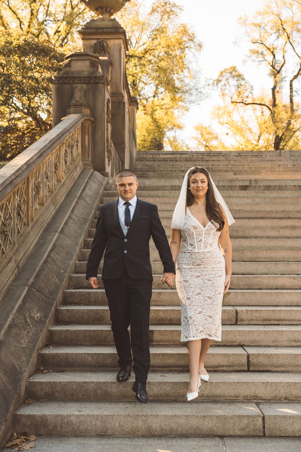 golden hour bridal portraits in NYC