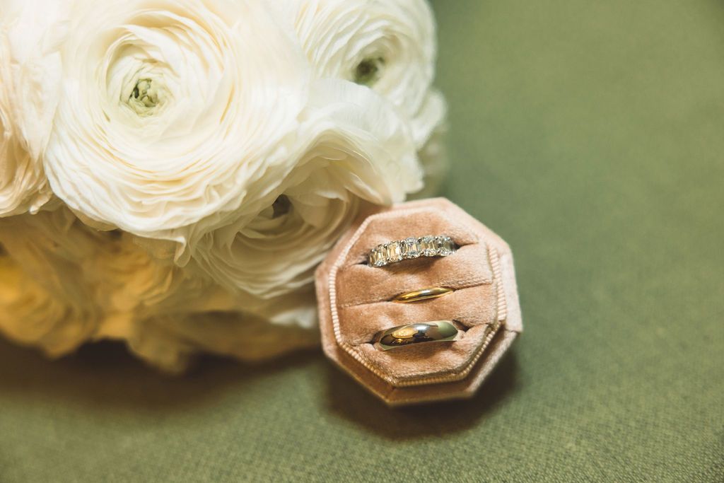 stunning closeup shot of the wedding rings