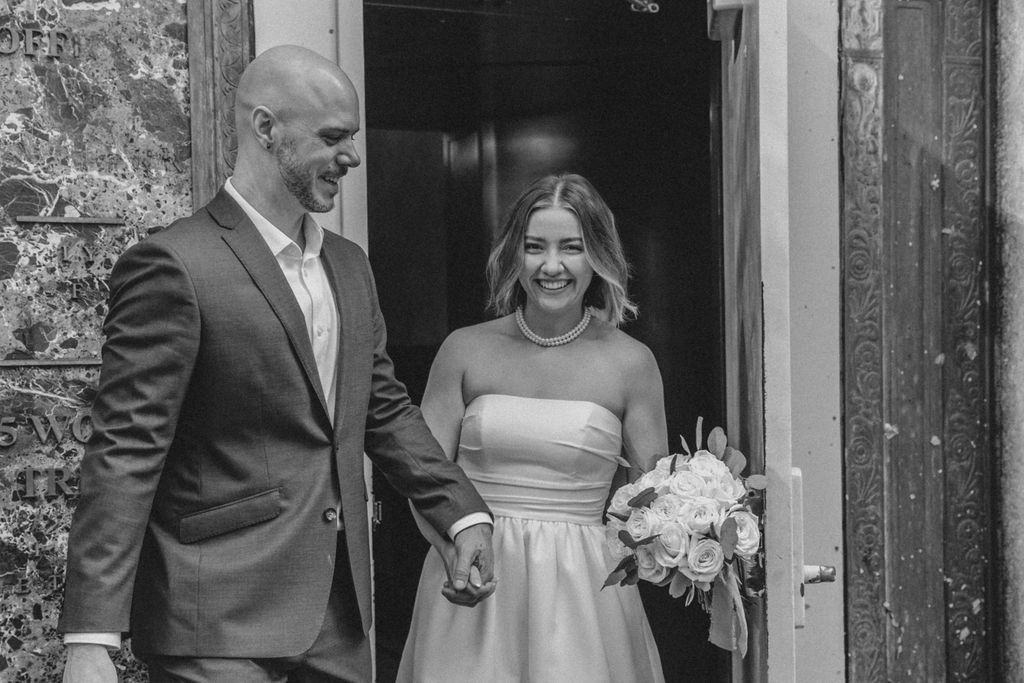 cute picture of the newly married couple after their ceremony
