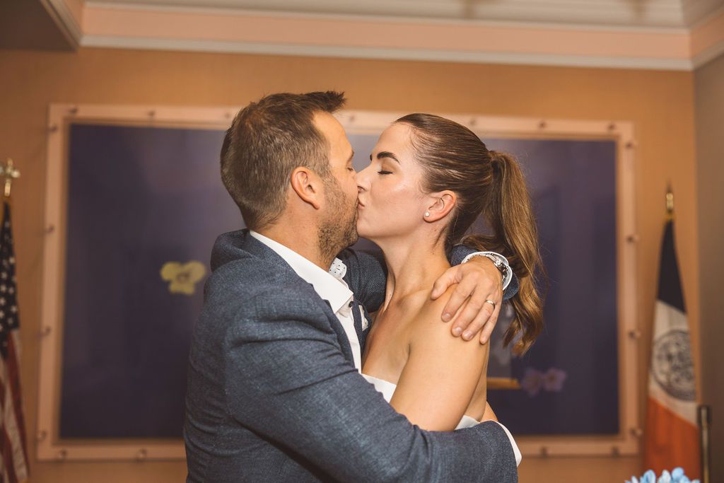 cute picture of the newlyweds after their ceremony