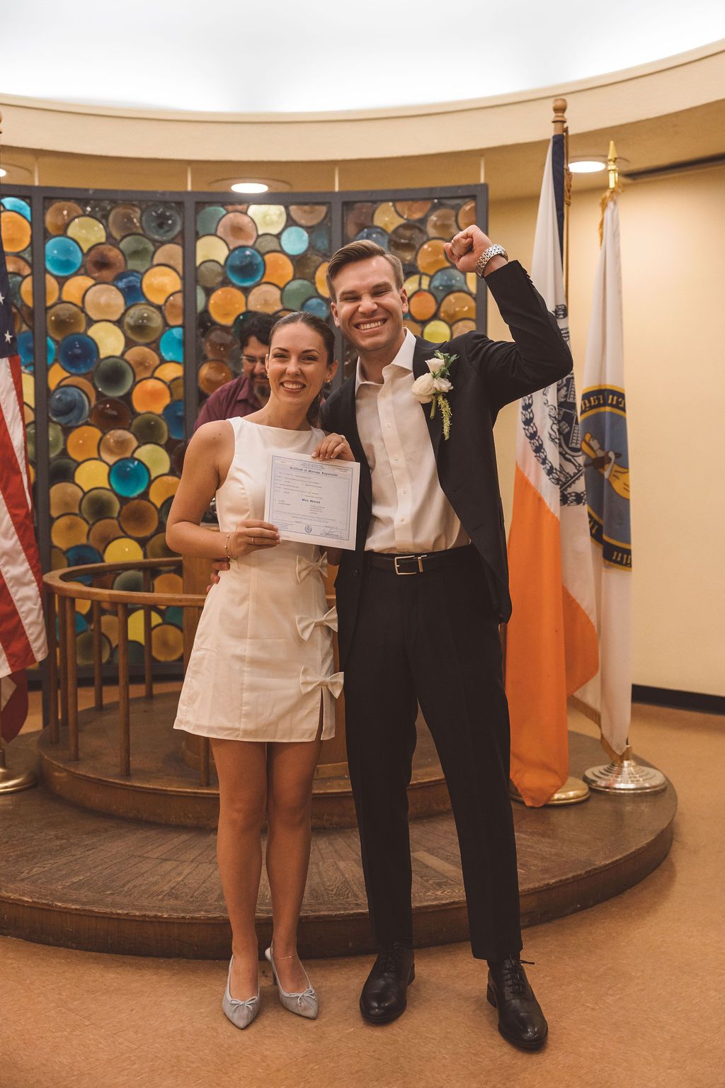 cute picture of the newlyweds after their ceremony