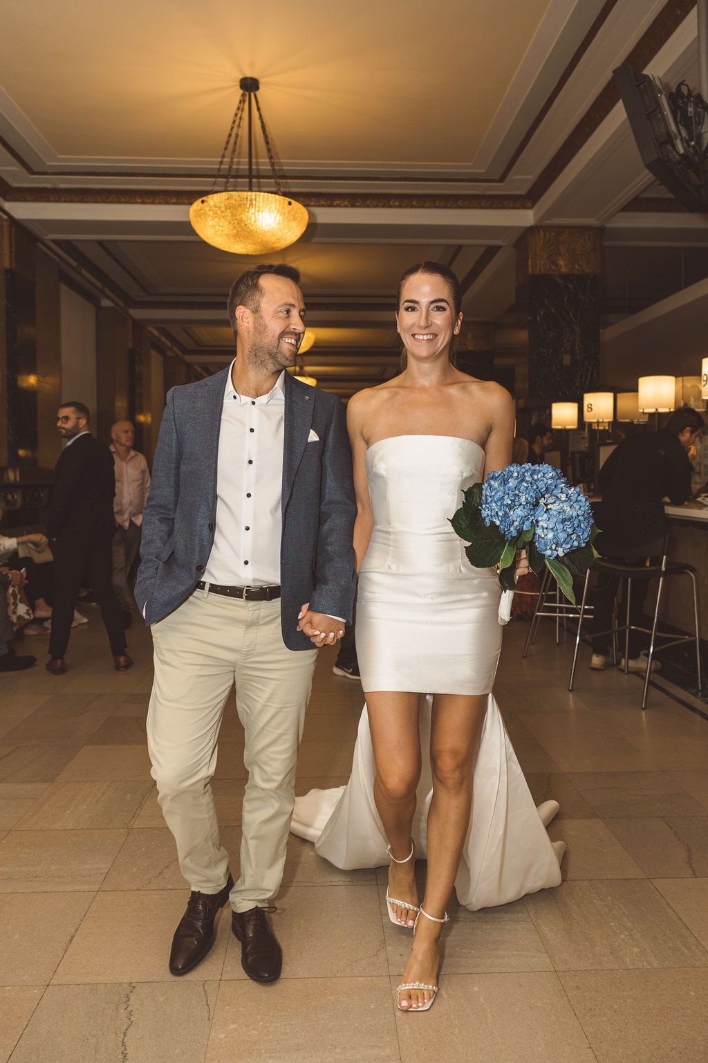 cute picture of the newlyweds after their NYC ceremony