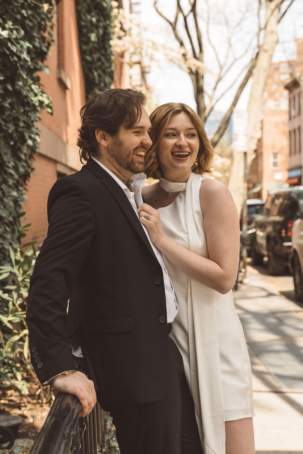 couple laughing during their session