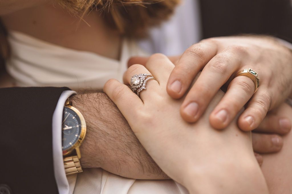 stunning closeup shot of the wedding rings