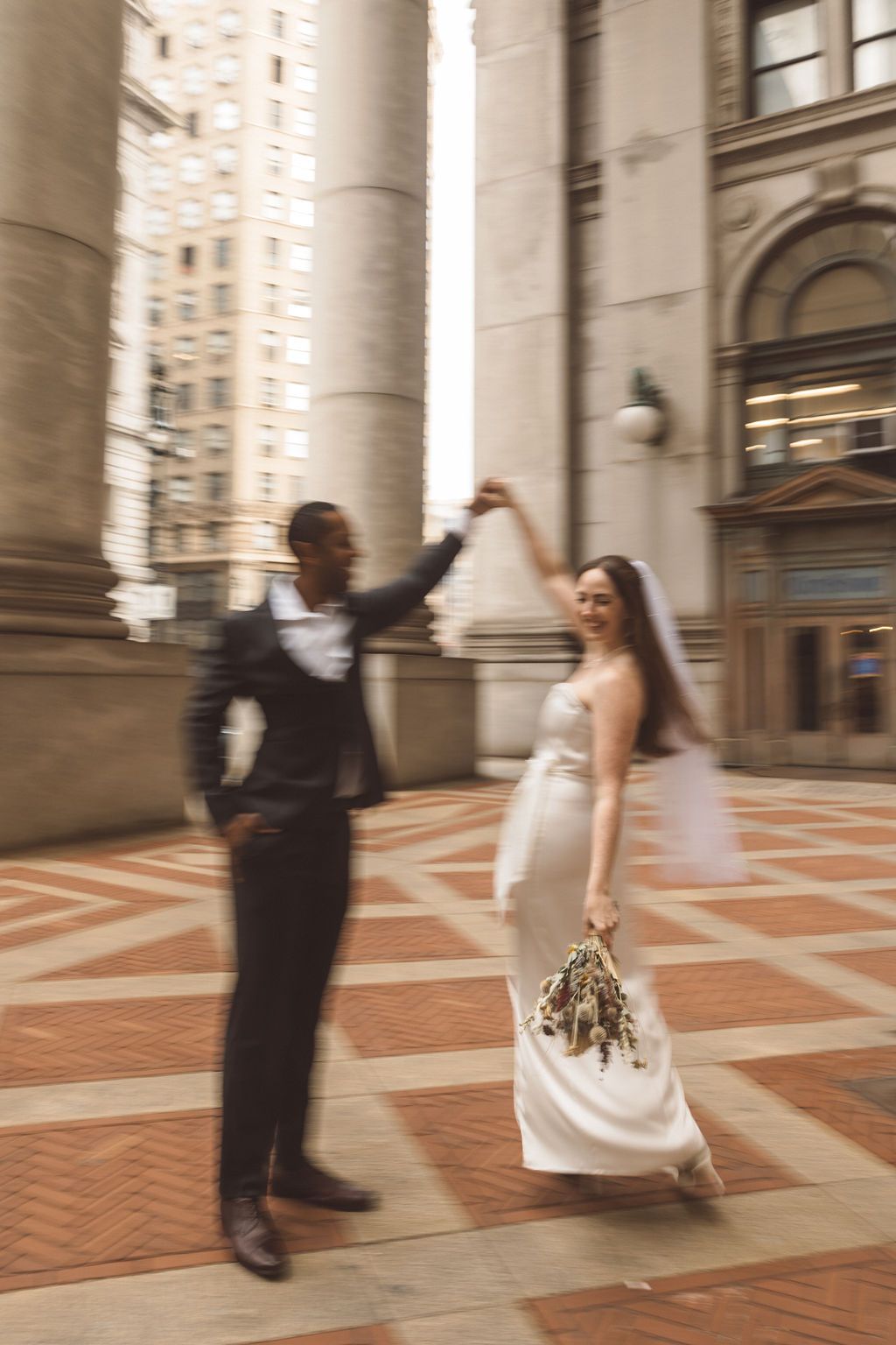 bride and groom at their elegant bridal portraits