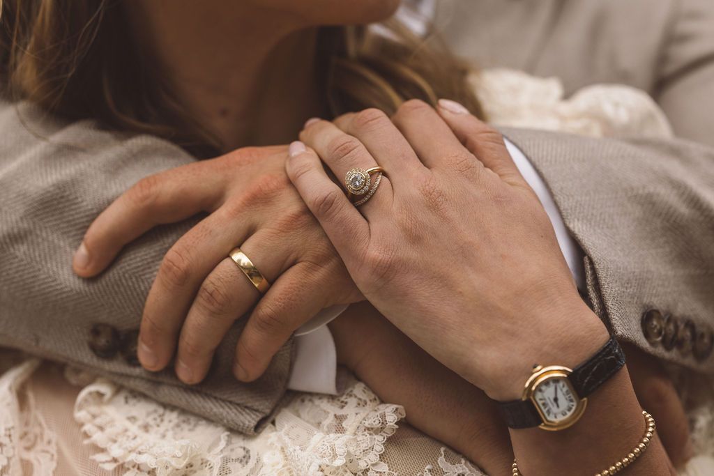 stunning closeup shot of the wedding rings