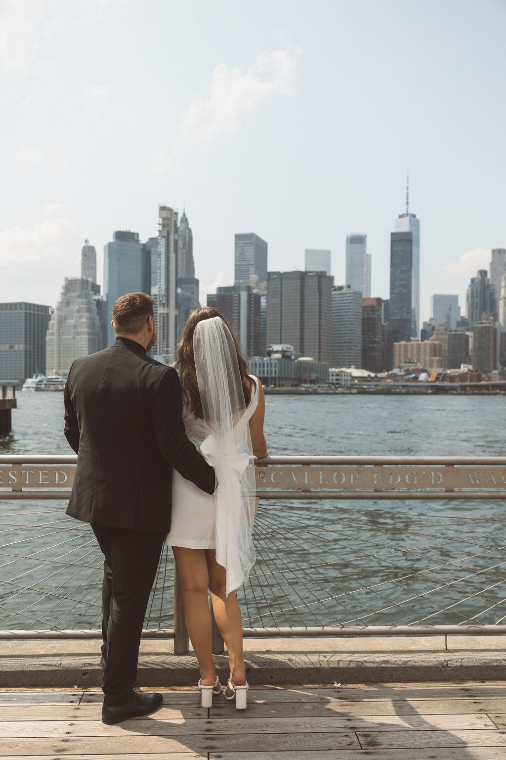 cute picture of the newlyweds hugging