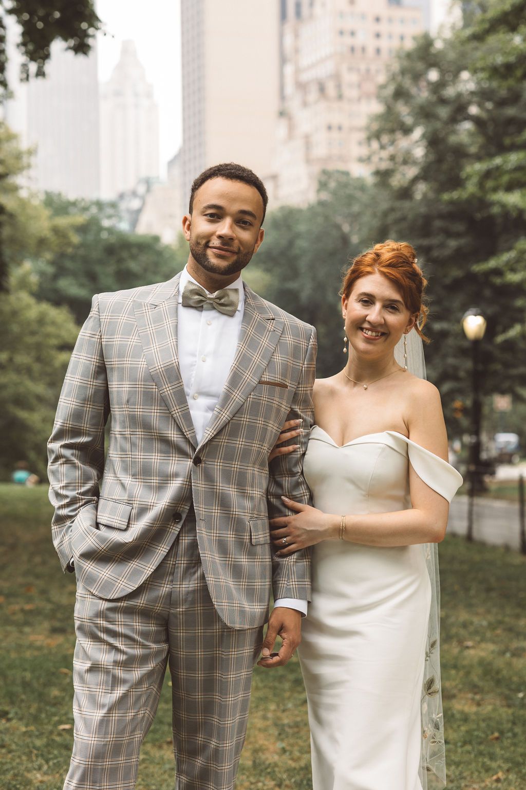 cute picture of the bride and groom in NYC for their dream destination elopement