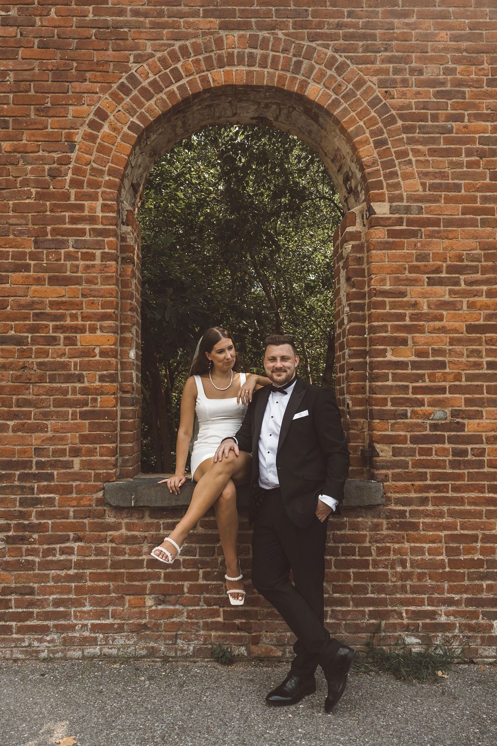 couple at their golden hour bridal portraits