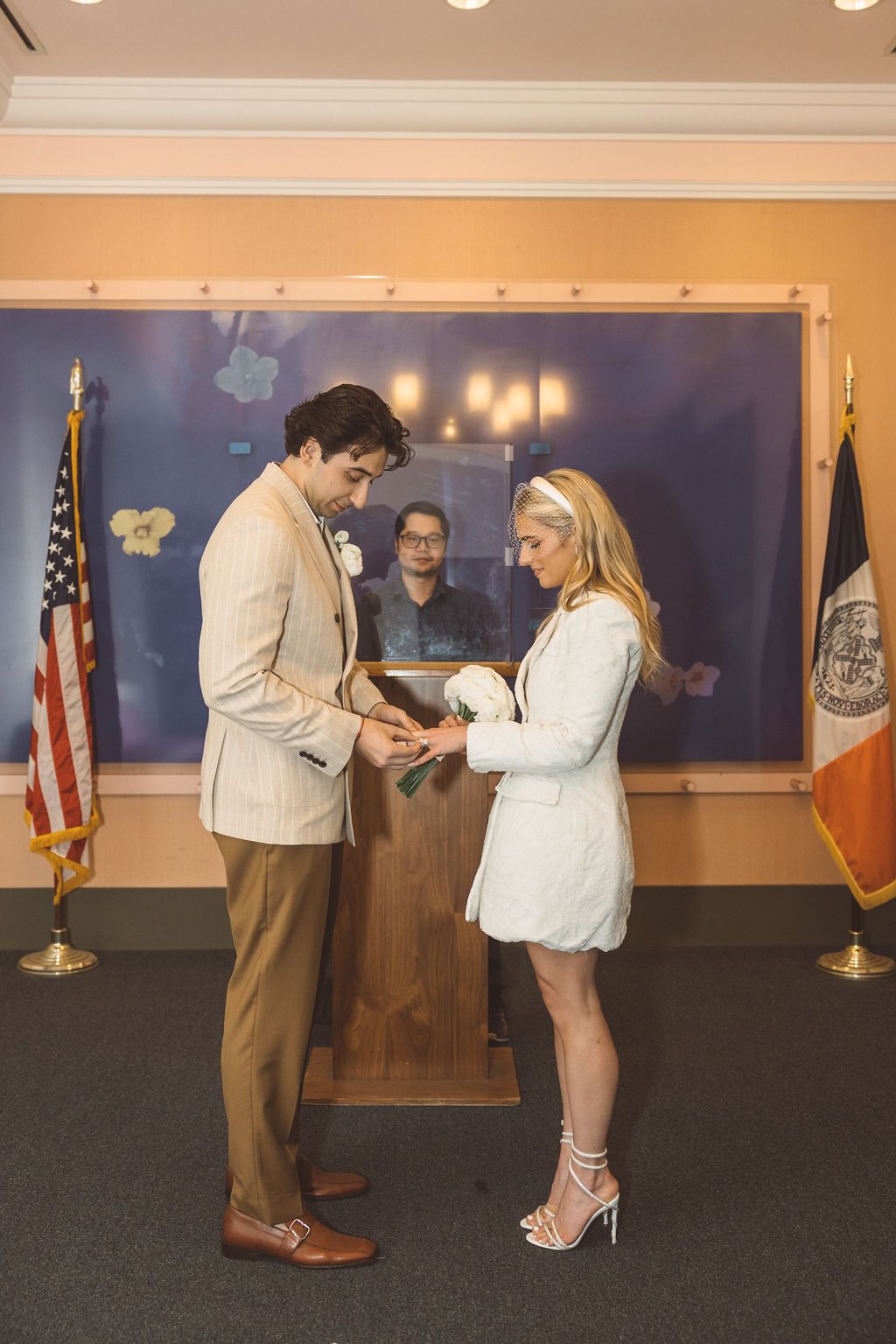 bride emotional during her elopement ceremony