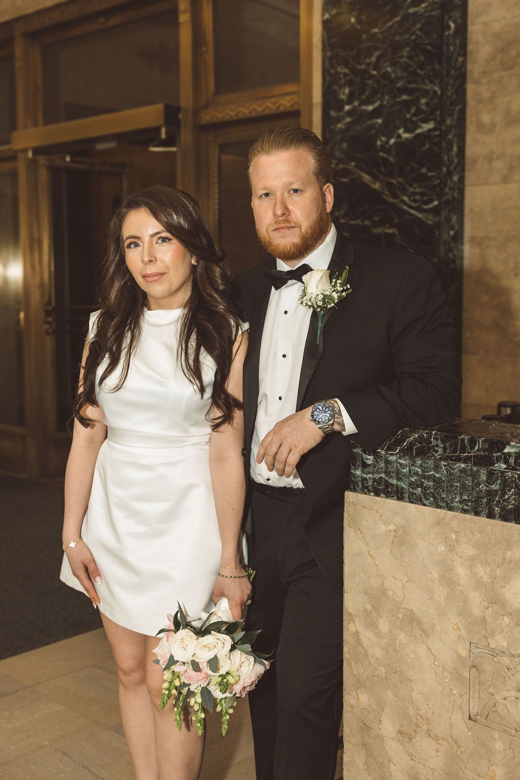 cute picture of the bride and groom at their dream session