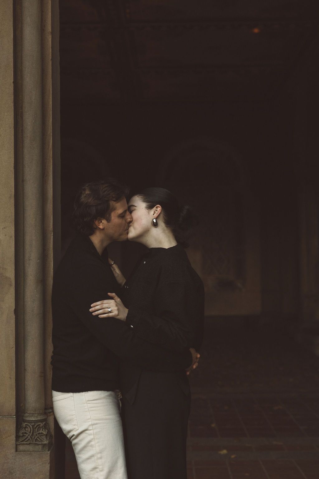 couple kissing during their photoshoot
