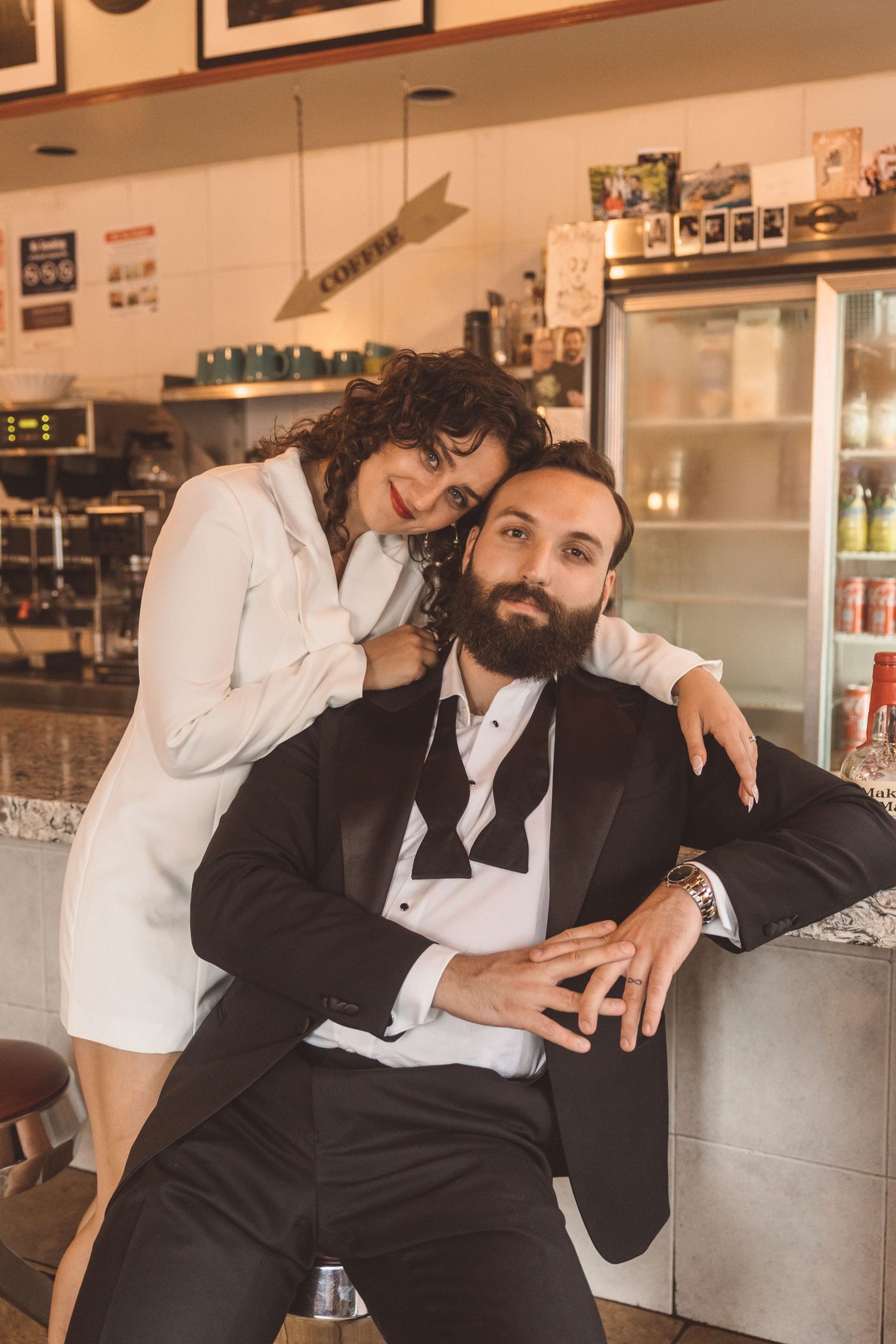 Couple posing for the camera during their NYC photoshoot