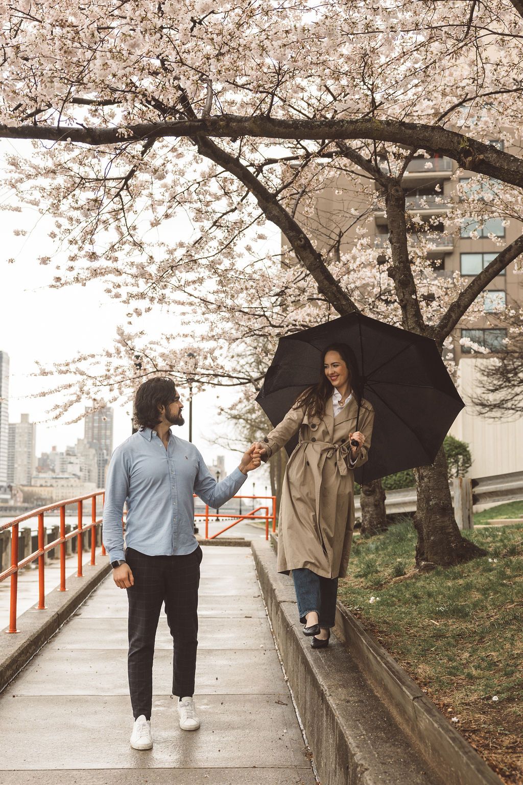 couple playing with each other during their session