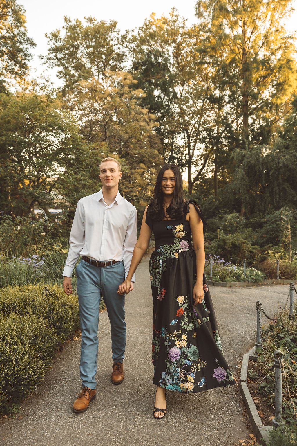 golden hour engagement session in NYC