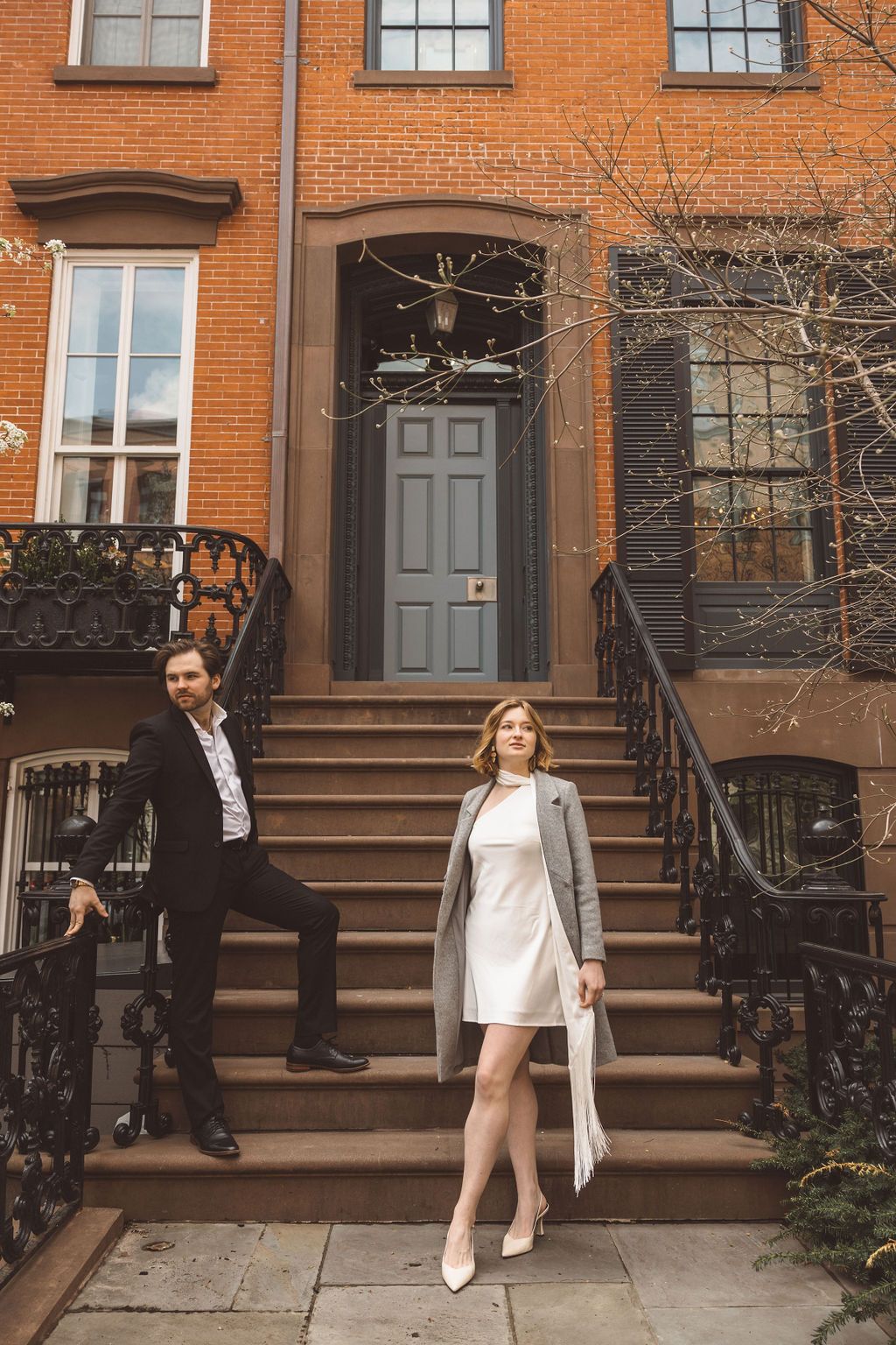 couple laughing with each other during their photoshoot