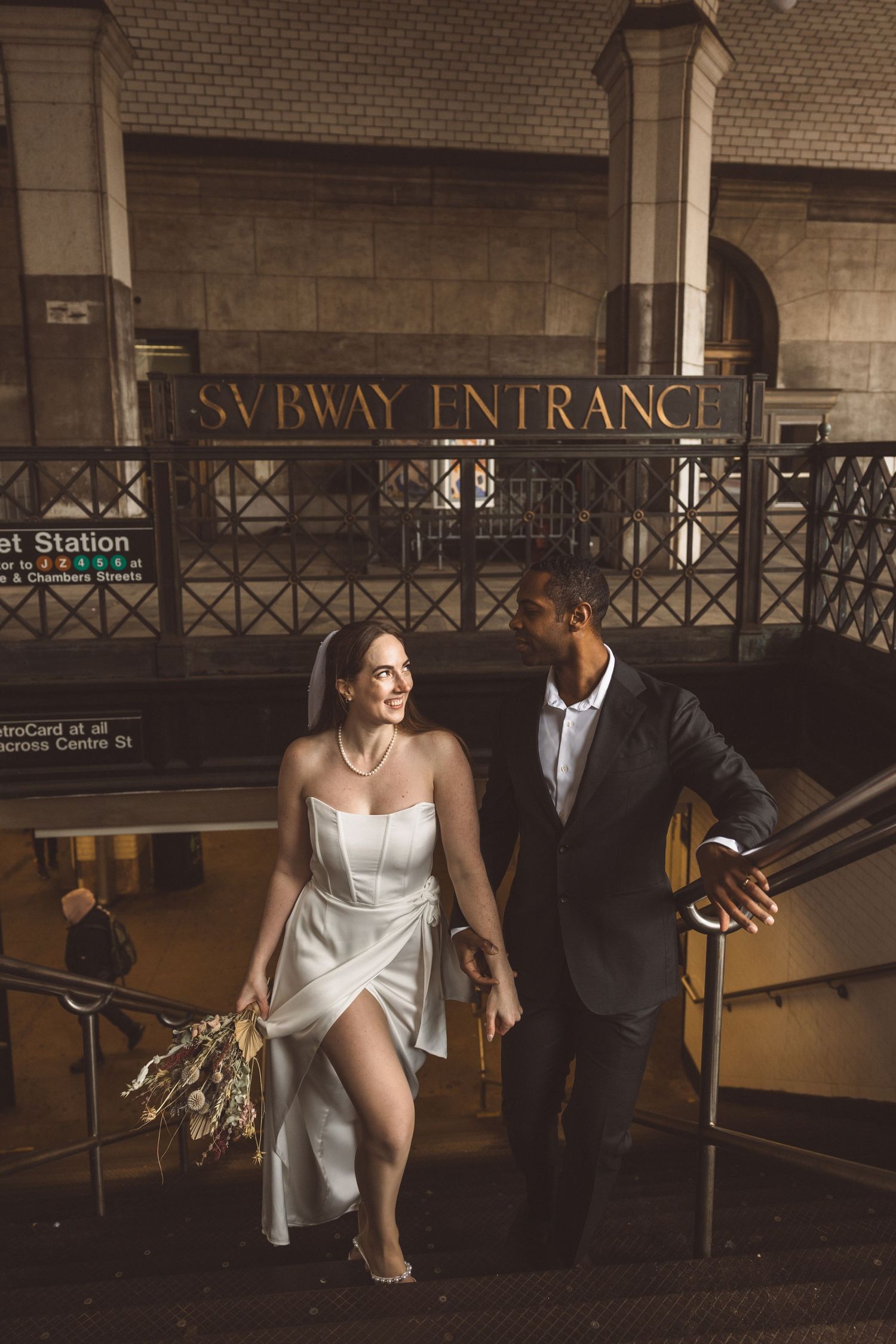 Bride and groom, at their dream, New York elopement