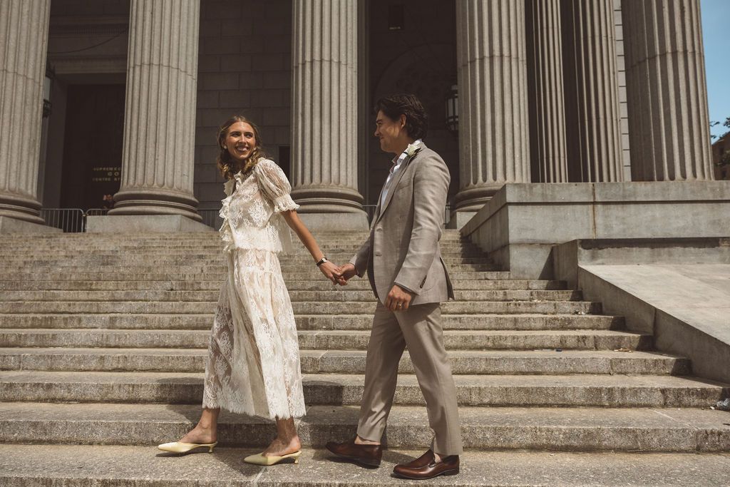 couple at their golden hour bridal photos