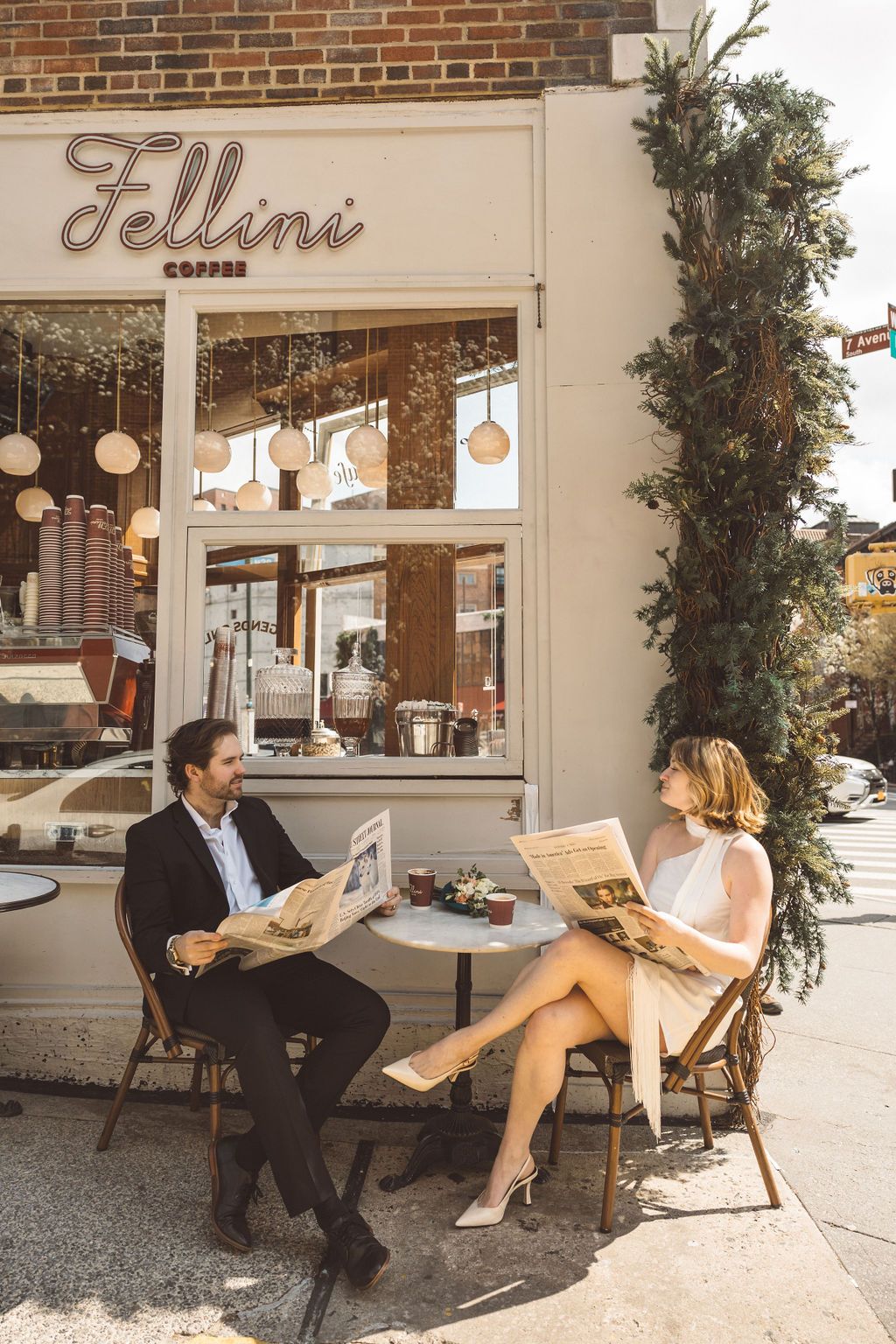 golden hour couple portraits around NYC