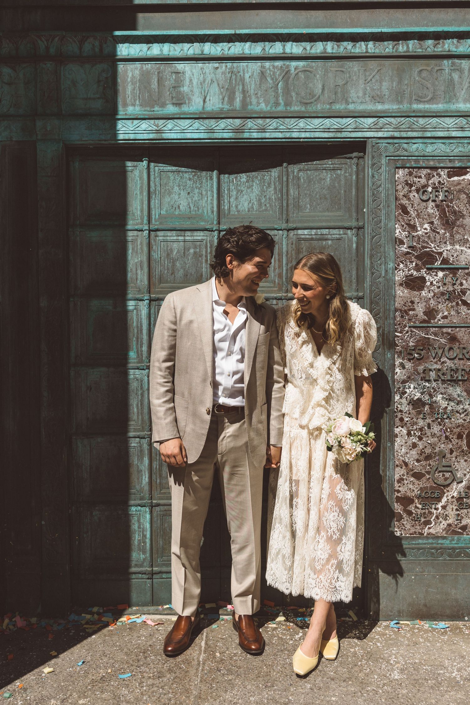 golden hour bridal portraits in NYC