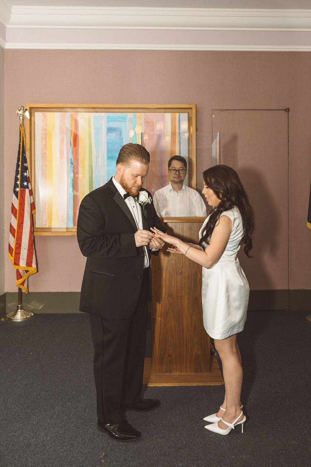 cute picture of the bride and groom at their dream photoshoot