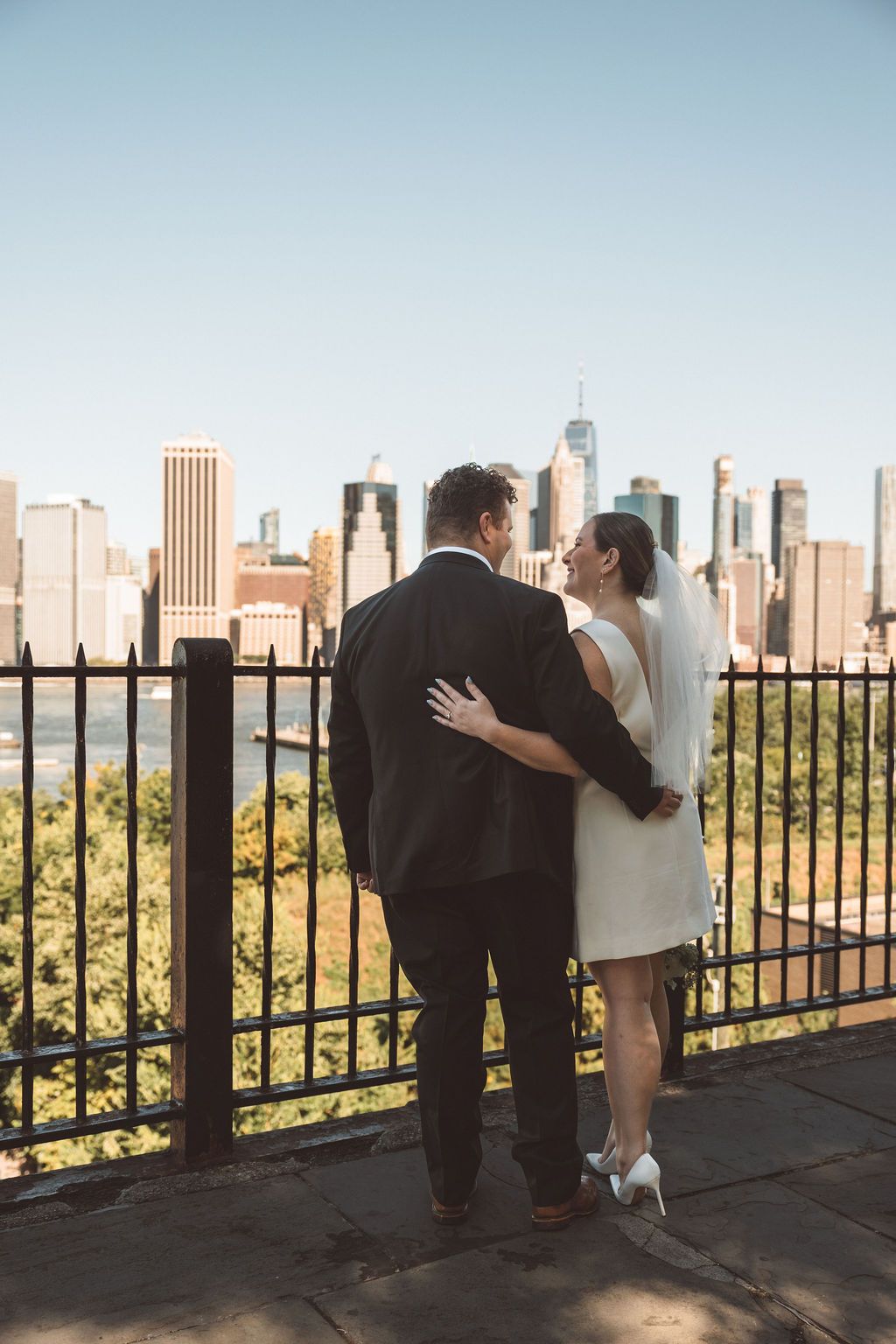cute picture of the newlyweds hugging