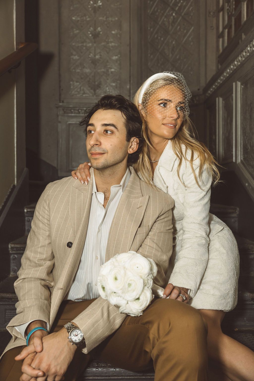 couple posing for the camera during their photoshoot
