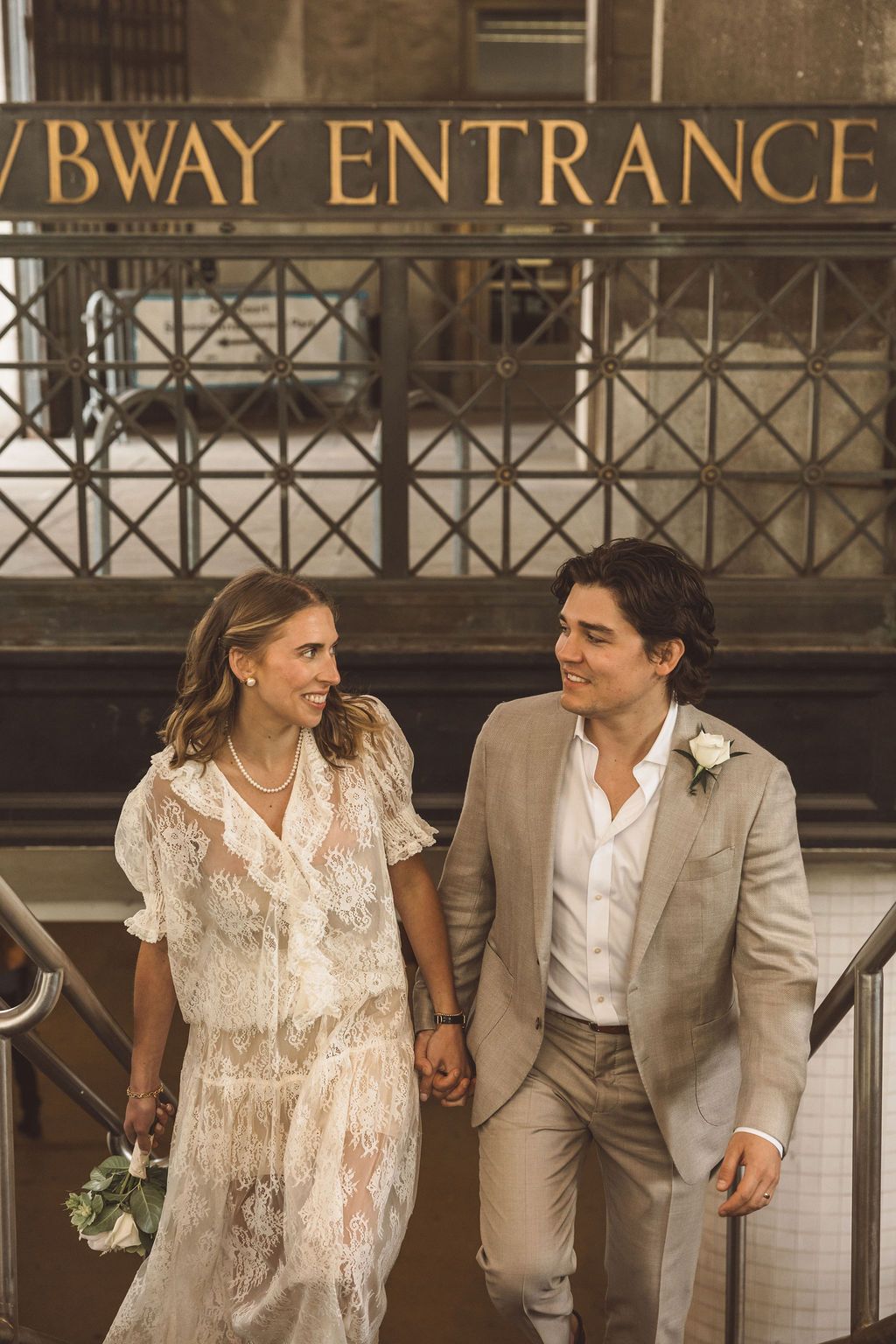 couple walking around NYC