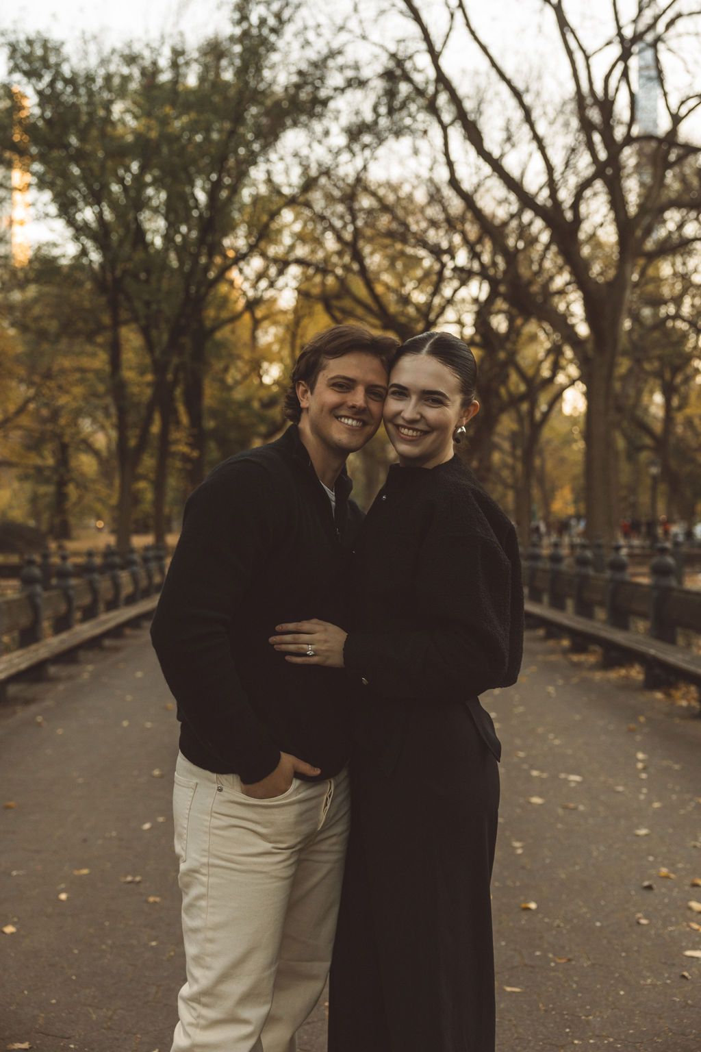couple smiling at the camera during their session