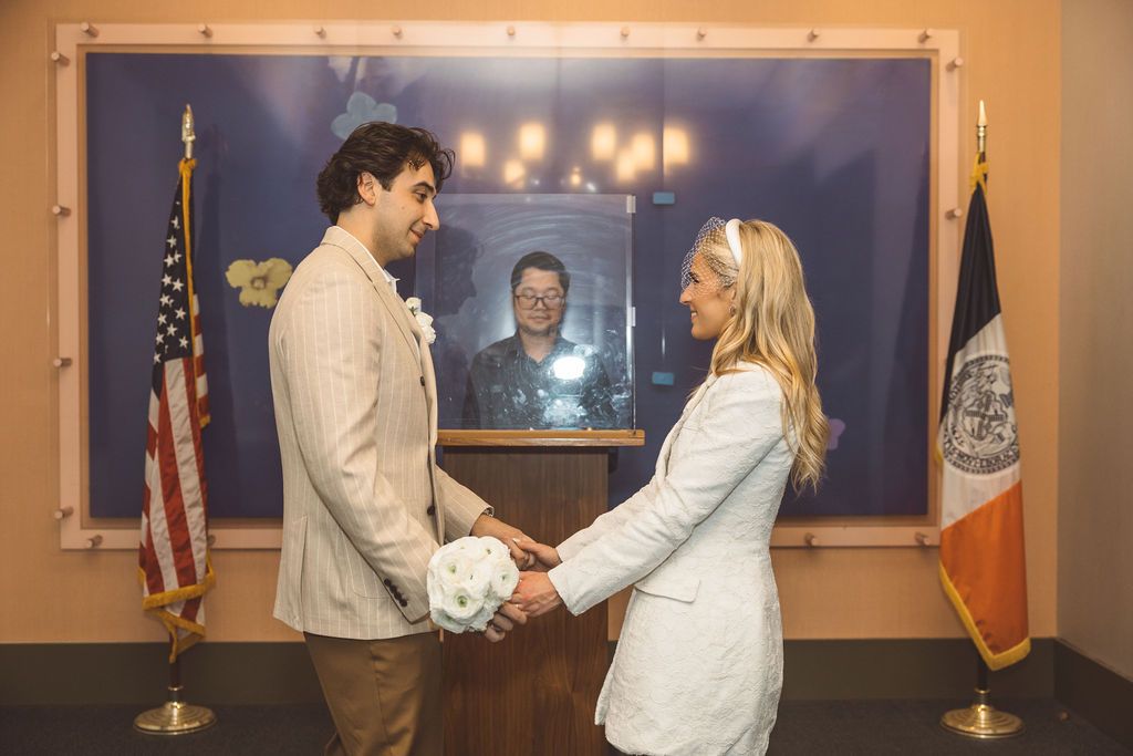 bride and groom at their intimate elopement ceremony